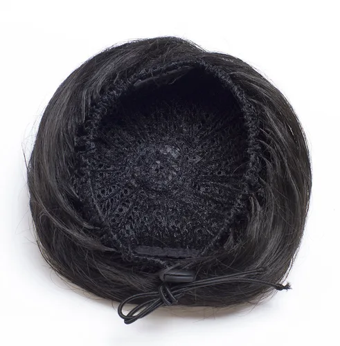 Miniatura 3 de Onedor Extensión de Cabello de Fibra Sintética Chignon Donut Moño Peluca (2# - Marrón Oscuro)