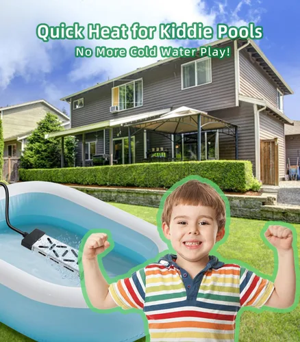 Miniatura 8 de Calentador de agua de inmersión de 1800W, mini calentador portátil de piscina, calentador de balde, termostato ajustable, pantalla de temperatura