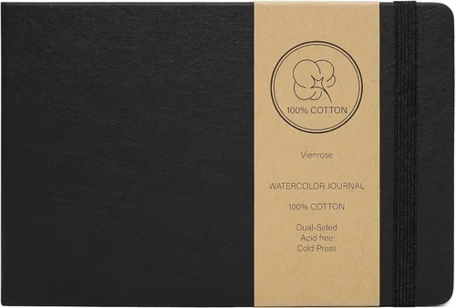 Miniatura 14 de Vienrose Cuaderno de bocetos de acuarela, diario de acuarela de 5.5"x5.5" con 24 hojas, 48 páginas, 140 LB (300 GSM), papel de acuarela de algodón