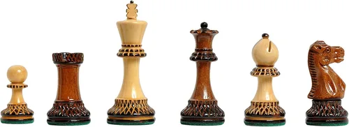 Miniatura 11 de Juego de ajedrez The Grandmaster - Solo piezas - 4.0" King (caoba dorada)