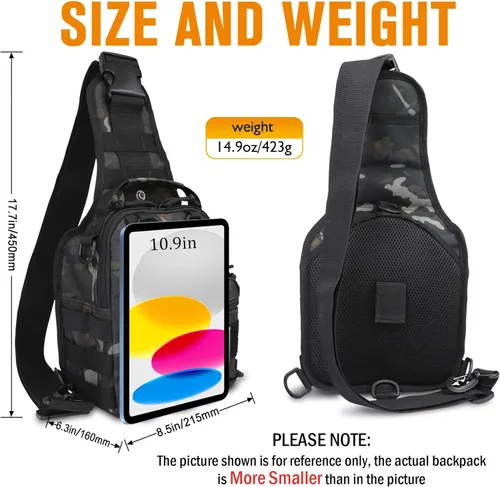 Miniatura 2 de Dovesun Mochila Pequeña de Pesca, Mochila Bandolera Impermeable para Pesca con Mosca con Cajas de Aparejos