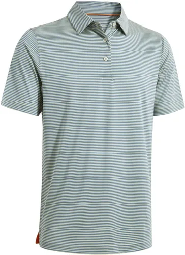 Camiseta tipo polo de golf para hombre, manga corta, a rayas, de rendimiento, absorben la humedad, ajuste seco