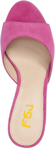 Miniatura 3 de FSJ Sandalias cómodas de tacón bajo para mujer con puntera abierta, sin cordones, para vestir de verano, 4-15 M de EE. UU