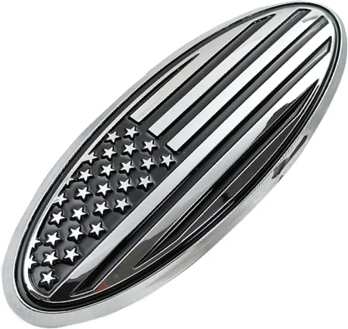 Miniatura 19 de CONGCONG Emblema para Ford Bronco, superposición de 5 pulgadas para portón trasero emblema ovalado de bandera americana negra para Ford Bronco Negro
