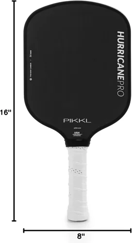 Miniatura 3 de PIKKL Hurricane Pro T700 - Paleta de pickleball de fibra de carbono Negro