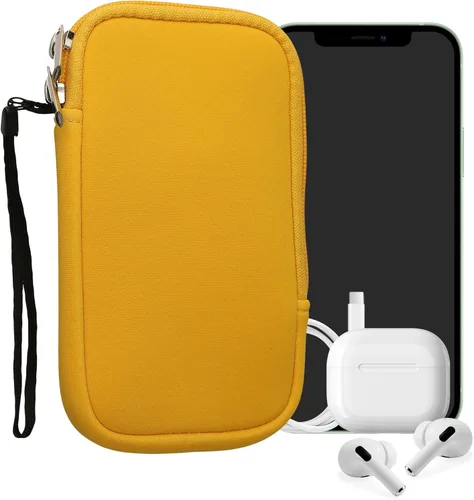 Miniatura 11 de kwmobile Funda universal para teléfono tamaño XS - 3,5/4 pulgadas - Funda de neopreno para teléfono inteligente con cremallera - Funda impermeable