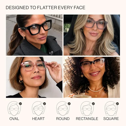 Miniatura 5 de CCVOO Anteojos de lectura estilo Oprah para mujeres, elegantes anteojos, lectores de luz azul para mujeres, anteojos de lectura Mezcla A1