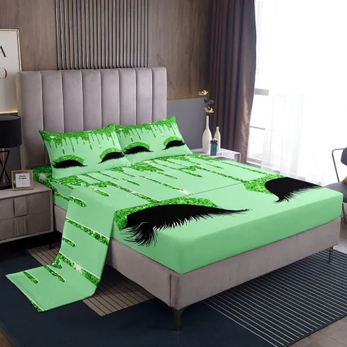 Miniatura 13 de Feelyou Sábanas de cama de lujo para niñas, juego de ropa de cama de lujo para niñas, juego de ropa de cama rosa jade ultra suave decoración