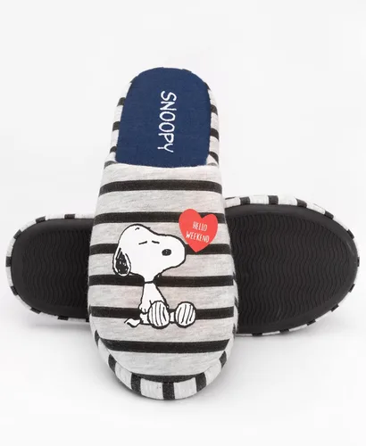 Miniatura 3 de Peanuts Zapatillas Snoopy para mujer, zapatos de casa grises sin cordones, gris