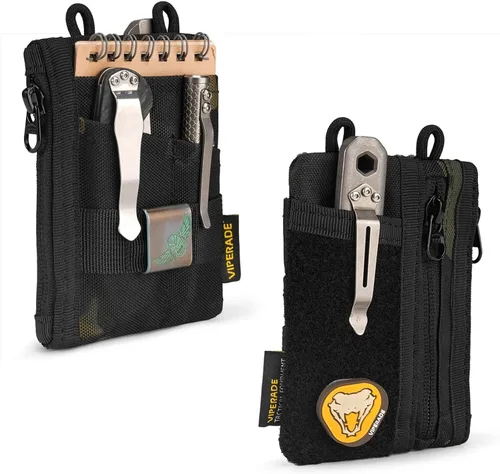VIPERADE VE18-S Bolsa pequeña EDC, organizador de bolsillo EDC mini para hombres, organizador de bolsillo EDC, bolsa multiherramienta con 3 ranuras