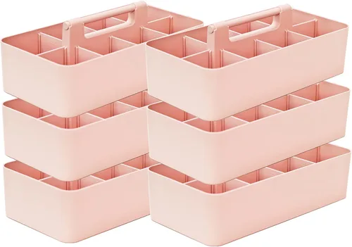 Miniatura 40 de Cesta grande portátil, divisores DIY, 8 compartimentos, organizador para suministros escolares, de oficina, para el hogar y negocios, cesta portátil