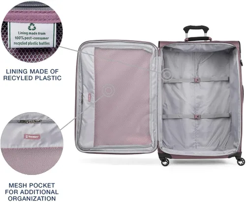 Miniatura 141 de Travelpro Maxlite 5 - Juego de 2 piezas de equipaje de mano de tela, expandibles con 4 ruedas giratorias, bolso blando para debajo del asiento, Negro