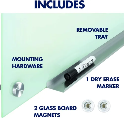 Miniatura 7 de Quartet - Pizarra blanca de vidrio magnética de borrado en seco, pizarra blanca de 48" x 36", montaje sin marco Infinity, superficie blanca (G4836W)