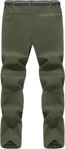 Miniatura 3 de TACVASEN pantalones de senderismo para hombre con forro polar reforzados en las rodillas ligeros para esquí y snowboard sin cinturón