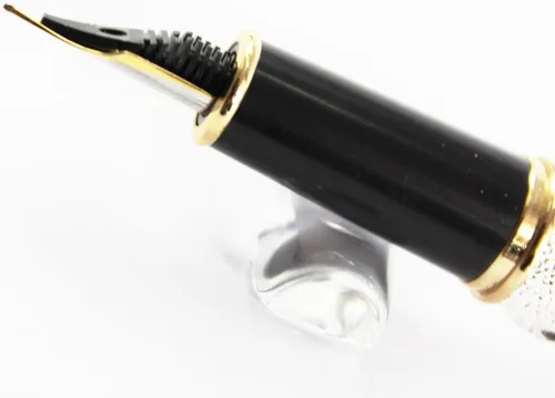 Miniatura 4 de Gullor Pluma estilográfica plateada con clip dorado y dragón auspicioso negro