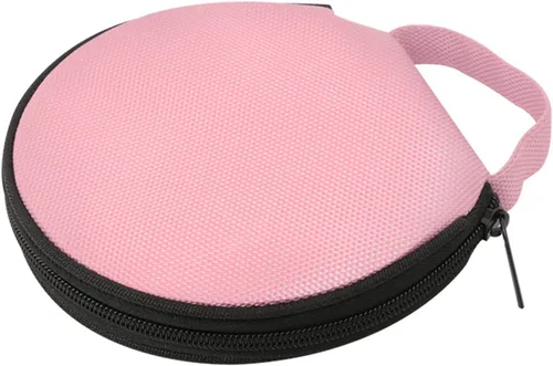 Miniatura 6 de Estuche de almacenamiento para CD/DVD, organizador portátil con cremallera redonda Oxford para CD/DVD, para automóvil, hogar, oficina, viajes (beige)