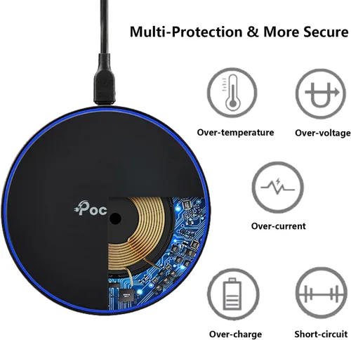 Miniatura 4 de Pocxwa Cargador inalámbrico de 15 W compatible con iPhone 15 Pro Max 14 13 12 11 XS XR X, Samsung Galaxy S24 S23 S22 S21 S20 S10 S9 S8, Note 20, LG