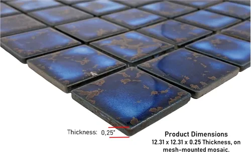 Miniatura 3 de Tenedos Azulejo de mosaico de porcelana con patrón cuadrado azul calacatta de 2 x 2 de alta calidad para cocina, azulejos de piscina, ducha de baño