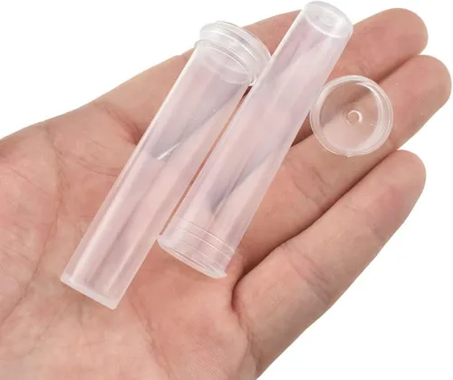 Miniatura 9 de HAHIYO 60 tubos florales de plástico transparente de 1.6 x 0.7 pulgadas, viales de flores con tapas de silicona para plantas, arreglos de flores