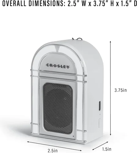 Miniatura 14 de Crosley CR3046A-PI Mini Jukebox Altavoz Bluetooth portátil con luces LED y micrófono, rosa Rosado