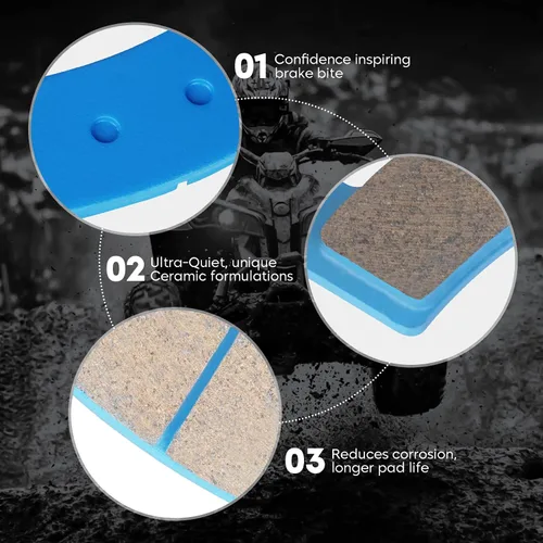 Miniatura 2 de Kit de pastillas de freno de cerámica 2206025 delanteras y traseras compatibles con Polaris RZR 900/RZR-S 900 2015-2021, RZR 1000 2017-2020