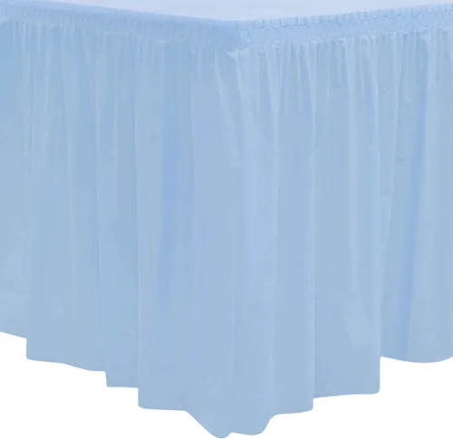 Miniatura 42 de Party Essentials Falda de mesa de plástico desechable resistente, 1 unidad, 29 pulgadas de ancho x 14 pies (168 pulgadas) de largo, amarillo