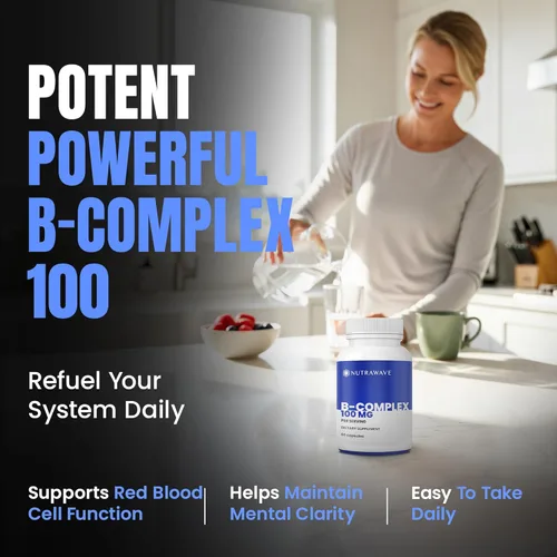 Miniatura 7 de Nutra Wave Super B Complex Vitaminas para mujeres y hombres, alta potencia B1 B2 B3 B5 B6 B7 B9 B12 con colina y mio-inositol, energía y apoyo