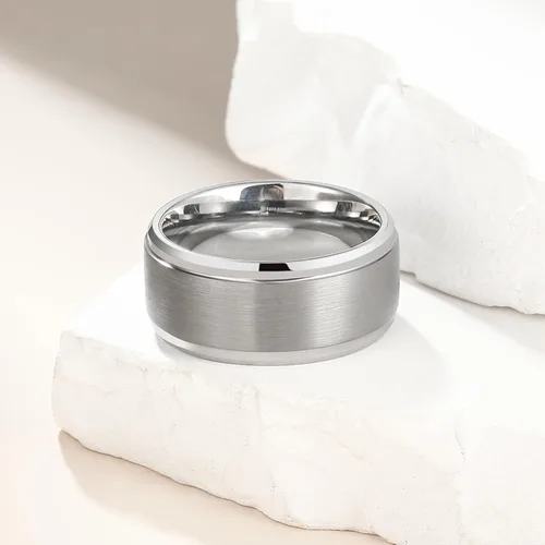 Miniatura 3 de King Will - Anillo de tungsteno básico para hombre, de 1564, 932, 516, 2364 y 2564 de pulgada, con acabado cepillado mate, ideal como anillo