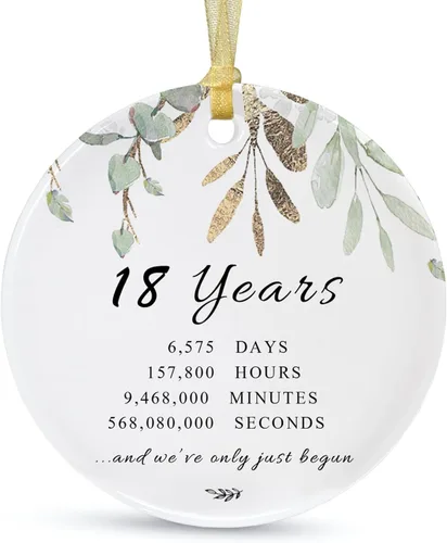 Miniatura 7 de Adorno de Navidad de aniversario de 10 años 2026, décimo para parejas, adorno de cerámica de diez años casados para decorar bodas en el hogar