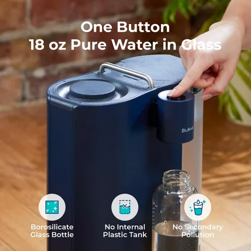 Miniatura 4 de Bluevua RO100ROPOT-Filtro de agua para encimera con sistema de ósmosis inversa de viaje, filtración compacta de 6 etapas con UV, incluye botella