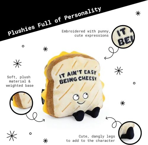 Miniatura 5 de Punchkins Peluche de queso a la parrilla, no es fácil ser cursi, lindo queso a la parrilla, regalo tonto, juguete de peluche de comida para regalar