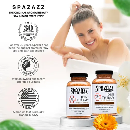 Miniatura 2 de Spazazz SPZ-602 RX Terapia Cristales Contenedor Minerales de Baño, 19-Onza, Terapia Articular, Inflamación