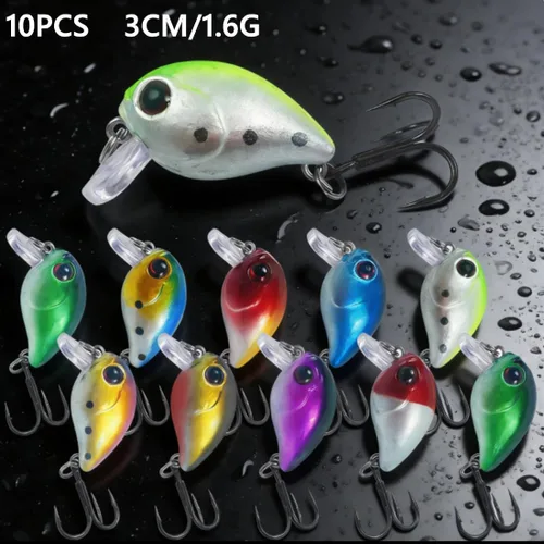 Miniatura 4 de Juego de 43 señuelos de pesca de lubina, cebos duros Topwater, Minnow Crankbait, lápiz VIB Swimbait para lucio, ajuste de agua salada y agua dulce