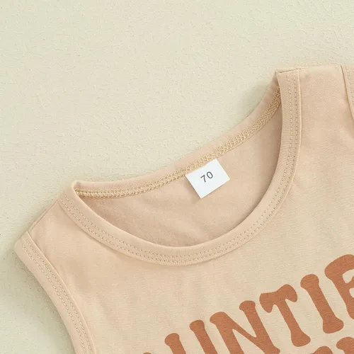 Miniatura 44 de Ropa de bebé niño sin mangas + pantalones cortos con estampado a rayas con bolsillos, 2 piezas de trajes de verano