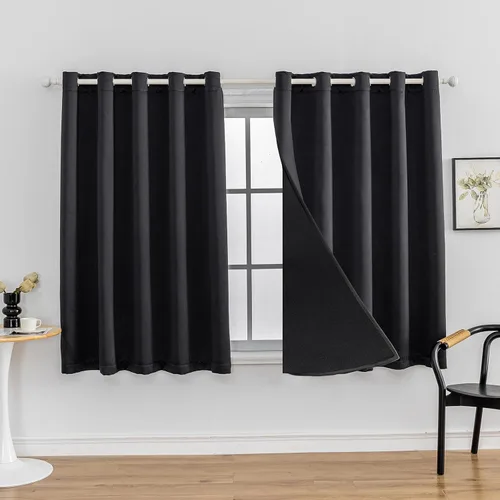 Miniatura 32 de Anytime Juego de 2 paneles de cortinas 100% opacas, con aislamiento térmico para dormitorio, paneles de sombreado completo