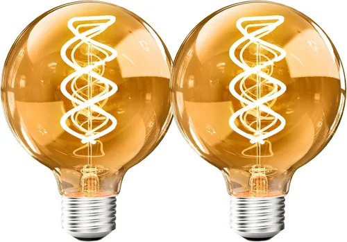 G80 Bombillas Edison vintage regulables de 4 W (equivalente a 40 W) con filamento LED, luz cálida de 2200 K CRI80+, E26, 25000 horas, bombillas de