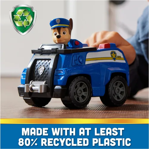 Miniatura 2 de Paw Patrol, Patrulla de Chase, Vehículo de juguete con figura de acción coleccionable, juguetes para niños con conciencia sostenible para niños