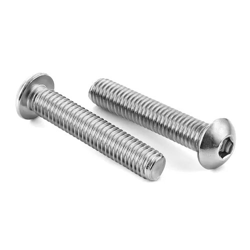 Miniatura 13 de Tornillos de Cabeza de Botón con Casquillo 1/4-20 x 1/2", Acero Inoxidable 18-8 (304), Acabado Brillante, Completamente Roscados, Hexagonal Allen