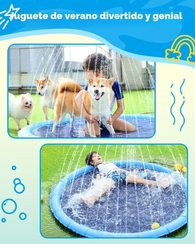 Miniatura 8 de Peteast Alfombrilla de salpicaduras para perros y niños – Piscina antideslizante para perros grandes, 0.023 in de grosor, duradera alfombra de juego