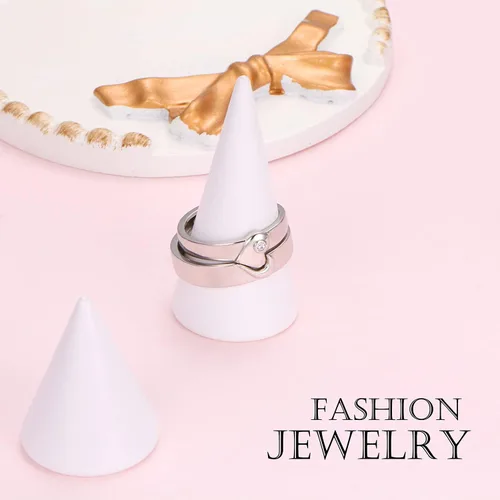 Miniatura 4 de DAOCHONG Juego de anillos de plata de ley 925 para parejas, anillos de promesa para parejas, con texto en inglés "I Love You