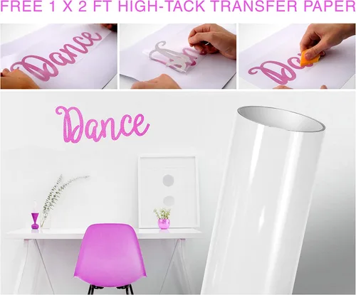 Miniatura 2 de VViViD Paquete de 2 rollos de película de vinilo adhesivo transparente esmerilado para manualidades de 12 x 48 pulgadas, incluye hoja de papel