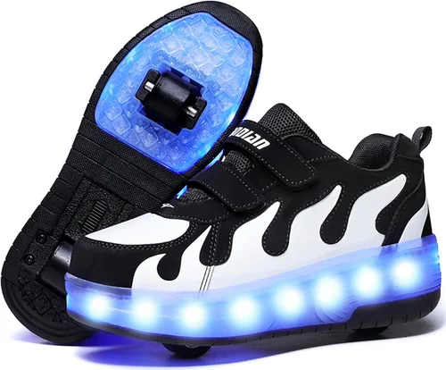 Miniatura 9 de Ufatansy Roller Shoes Girls Boys Sneakers with Wheels Roller Skate Shoes USB Charging LED Light Up Footwear Skates for Beginner Trainers Kids