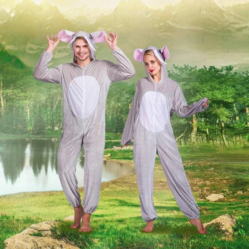 Miniatura 3 de Snailify Disfraz de elefante para adultos, disfraz de elefante sin género, pijama multicolor, Multi colorido
