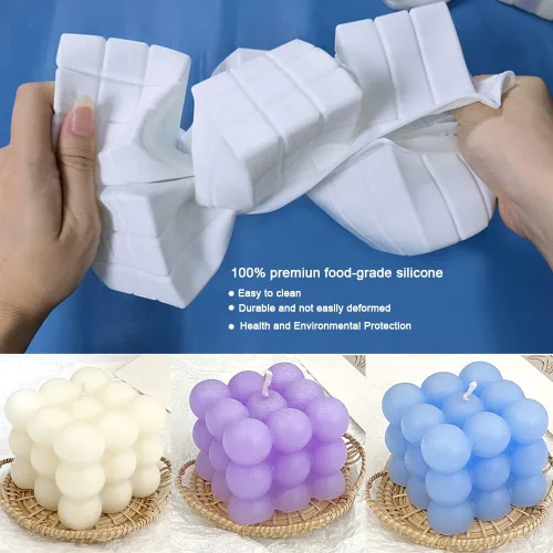 Miniatura 3 de Moldes de vela para hacer velas de burbujas, moldes de silicona para velas de burbujas de 6 cavidades para hacer jabón, molde de pastel de burbujas