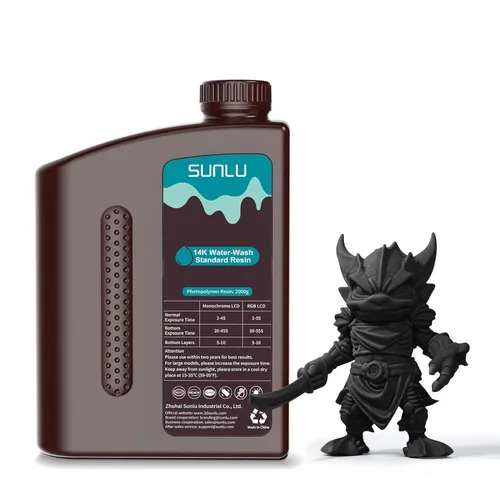 Miniatura 20 de SUNLU - Resina lavable al agua de 1000 g, resina de impresora 3D de curado rápido para impresoras 3D de resina LCD DLP SLA, resina de fotopolímero