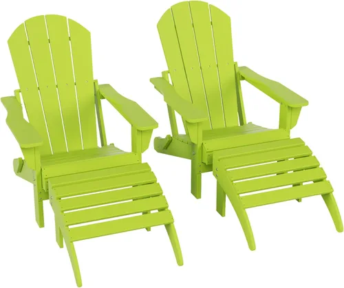 Miniatura 24 de WestinTrends Reposapiés otomano Adirondack para patio al aire libre, taburete de madera de polietileno para todo tipo de clima, ampliamente Azul