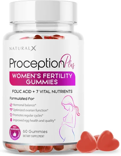 Gomitas de fertilidad para mujeres, mio-inositol, ácido fólico, biotina, vitaminas B, suplemento de inositol para apoyo de la fertilidad femenina,