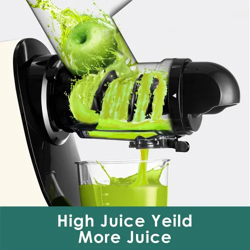 Miniatura 4 de Fretta Exprimidor de prensa en frío, exprimidor lento masticador, máquina de jugo de frutas y verduras, exprimidor prensado, sin BPA, motor