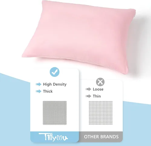 Miniatura 5 de TILLYOU Paquete de 2 fundas de almohada para niños pequeños con cremallera, de microfibra suave y sedosa de 13 x 18 pulgadas, fundas de almohada