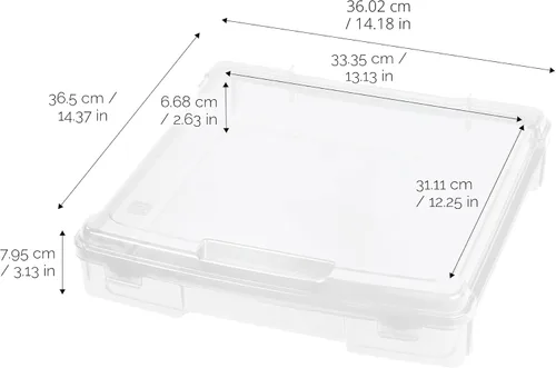 Miniatura 2 de IRIS USA - Paquete de 6 cajas de almacenamiento transparente de plástico para papel de álbumes de recortes de 12 x 12 pulgadas, organizadores